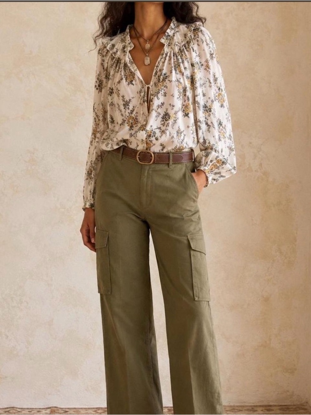 Ulla Johnson Pax Military Green Cargo Trousers Pants Size 8